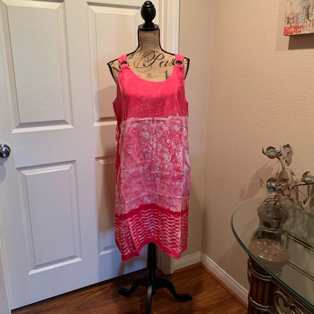 Pink and white short dress